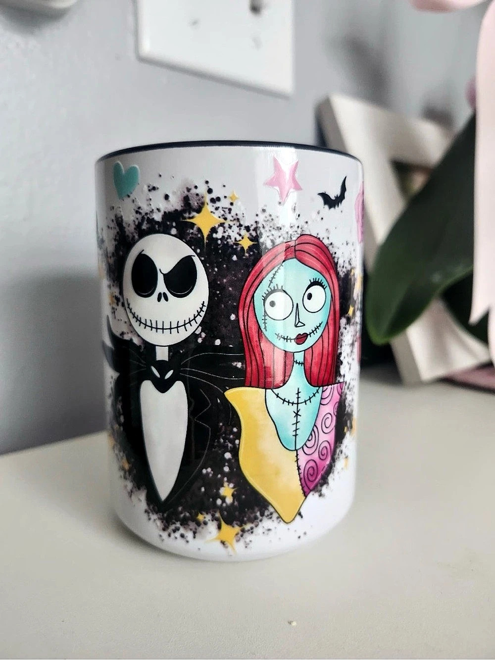 The Nightmare Before Christmas character mug White & Black